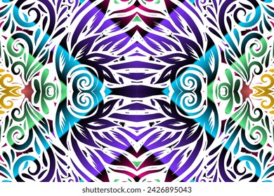 Beautiful abstract design of batik ethnic dayak borneo pattern 