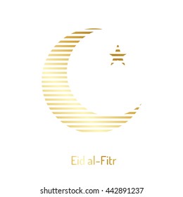 Beautiful abstract design element of the Islamic culture of the Crescent with the star, drawn for for muslim community festival Eid Mubarak