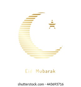 Beautiful abstract design element of the Islamic culture of the Crescent with the star, drawn for for muslim community festival Eid Mubarak