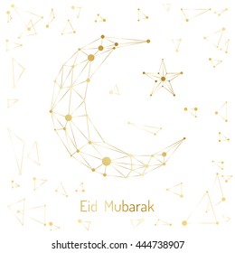 Beautiful abstract design element of the Islamic culture of the Crescent with the star, drawn for for muslim community festival Eid Mubarak