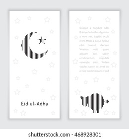Beautiful abstract design element of the Islamic culture of the Crescent with the star, drawn for for muslim community festival Eid ul Adha.