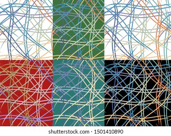 Beautiful abstract design template with black abstract line set on light background for print design. Vector illustration template. Geometric background. Seamless fabric texture print