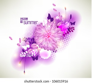 beautiful abstract digital floral vector design