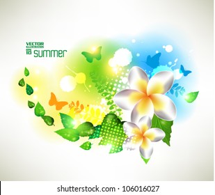 beautiful abstract digital floral vector design