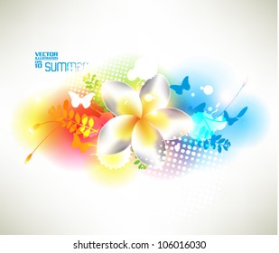 beautiful abstract digital floral vector design