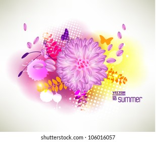 beautiful abstract digital floral vector design