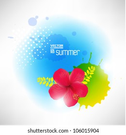 beautiful abstract digital hibiscus floral vector design
