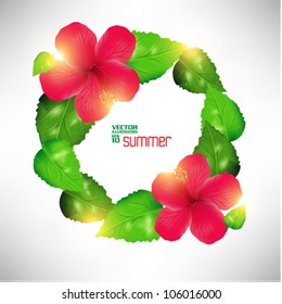 beautiful abstract digital hibiscus floral vector design