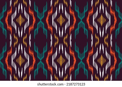 Beautiful abstract ethnic ikat art. Ikat fabric Aztec tribal background. Folk embroidery, Indian, Scandinavian, Gypsy, Mexican, African rug, wallpaper.