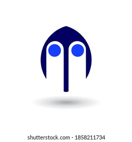 Schönes abstraktes Gesicht kreatives, niedliches Logo, Vektordesign
