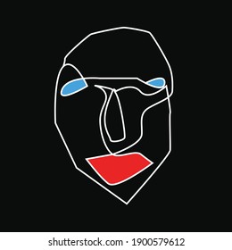 beautiful abstract face hand drawing illustration vector
