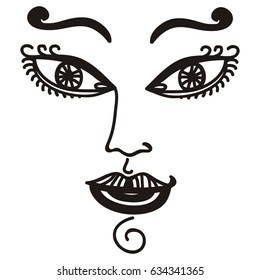 Beautiful abstract face. Vector illustration.