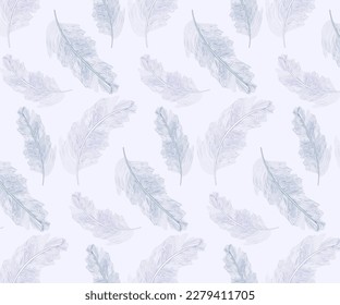 Beautiful abstract feather pattern vector  aesthetic drawing style seamless pattern  find fill pattern swatches