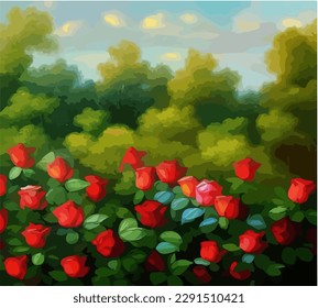 Beautiful abstract floral background with rose flowers in bloom, vector EPS 10 illustration