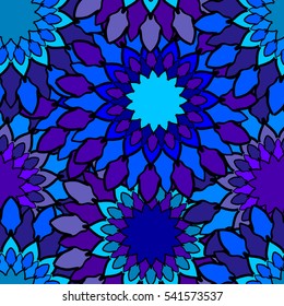 Beautiful abstract floral pattern. Ornament in tones of indigo. Seamless texture. Use for fabric, wallpaper, surface decorations, wrapping paper, backdrop, gadgets and more