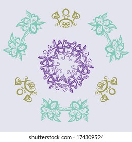 beautiful abstract floral pattern in a square