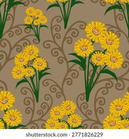 beautiful abstract floral pattern there are many flowers and botanical stuff in it such as petal leaf stem and pollen it gives lovely design of floral background floral wallpaper and floral bg. I drew it myself and it's not AI generated!