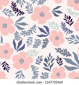 Beautiful abstract floral seamless pattern. Vector illustration