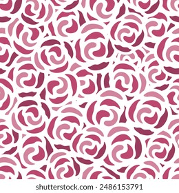 Beautiful abstract floral seamless pattern motif in stamp block bold outline vector warm earthy color