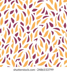 Hermoso motivo de patrón sin costuras floral abstracto en bloque de sello audaz contorno de Vector cálido color terroso