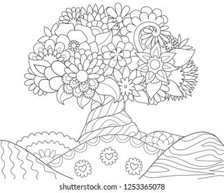 abstract tree coloring pages