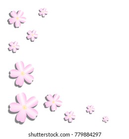 Beautiful abstract floral trendy background with pink flower sakura. Stylish modern background. Greeting or invitation card for wedding, birthday and life events. 