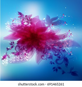 Beautiful abstract flower with abstract design elements. Vector illustration EPS10