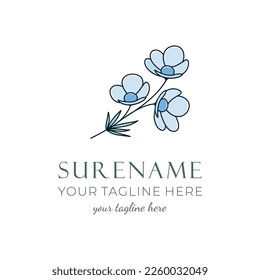 Beautiful abstract flower logo design illustration nature floral spa medical health care custom logo design inspiration