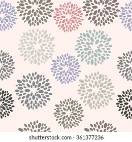 Beautiful abstract flowers retro-style pattern.