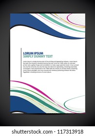Beautiful Abstract Flyer Design, Cover page design, Colorful waves, eps 10