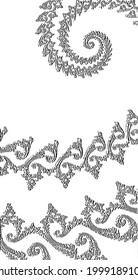 Hermoso vector negro de patrón fractal abstracto