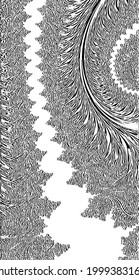 Beautiful abstract fractal  pattern black vector