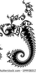 Beautiful abstract fractal  pattern black vector