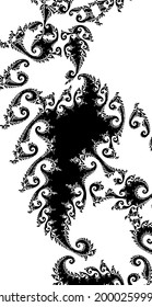 Hermoso vector negro de patrón fractal abstracto