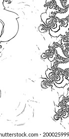 Beautiful abstract fractal  pattern black vector