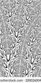 Beautiful abstract fractal  pattern black vector