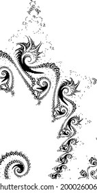 Beautiful abstract fractal  pattern black vector