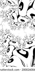 Hermoso vector negro de patrón fractal abstracto