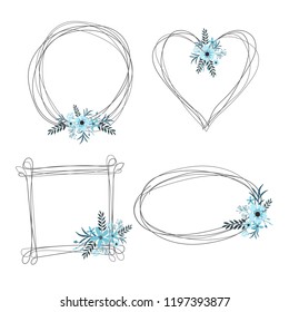 Beautiful Abstract Frames with flower ornaments.