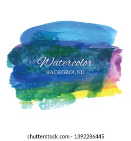 beautiful abstract full color watercolor art hand paint on white background,brush textures for logo.There is a place for text.Perfect stroke design for headline.luxury boutique Illustrations.