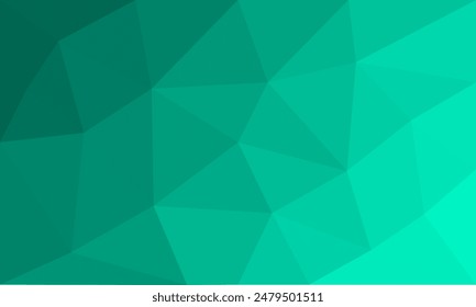 Beautiful abstract geometric triangle polygonal pattern background design for display, poster, website, surface, decoration. Gradient in green color