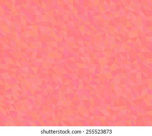 beautiful abstract geometric triangles background of trendy color living coral, colorful mosaic banner