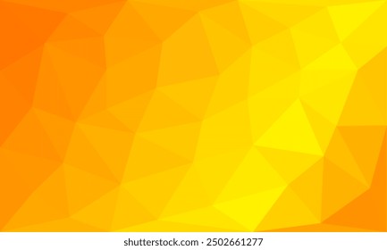 Beautiful abstract geometric triangular low poly background design. Gradient on yellow and orange color