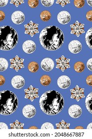 Beautiful abstract geometrical pattern on blue