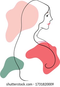 Beautiful abstract girl vector illustration, stick figure