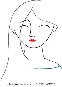 Beautiful abstract girl vector illustration, stick figure