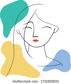 Beautiful abstract girl vector illustration, stick figure