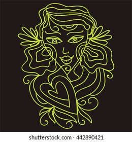 Beautiful abstract girl. Vector illustration.