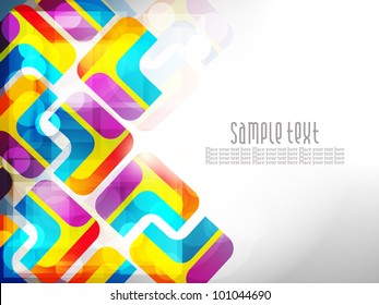 Beautiful abstract glowing background with colorful squares. Vector Illustration