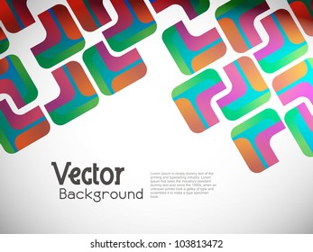 Beautiful abstract glowing background with colorful squares. Vector Illustration